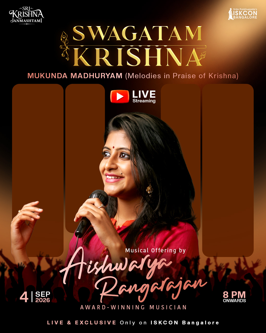 Aishwarya Rangarajan performing for Swagatam Krishna